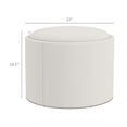 thumbnail image 2 of JWRWEFA Round Storage Ottoman Coffee Table with Flip Top Tray, Linen Fabric Upholstered Footrest Ottoman with Hidden Storage, Cream White, 2 of 11