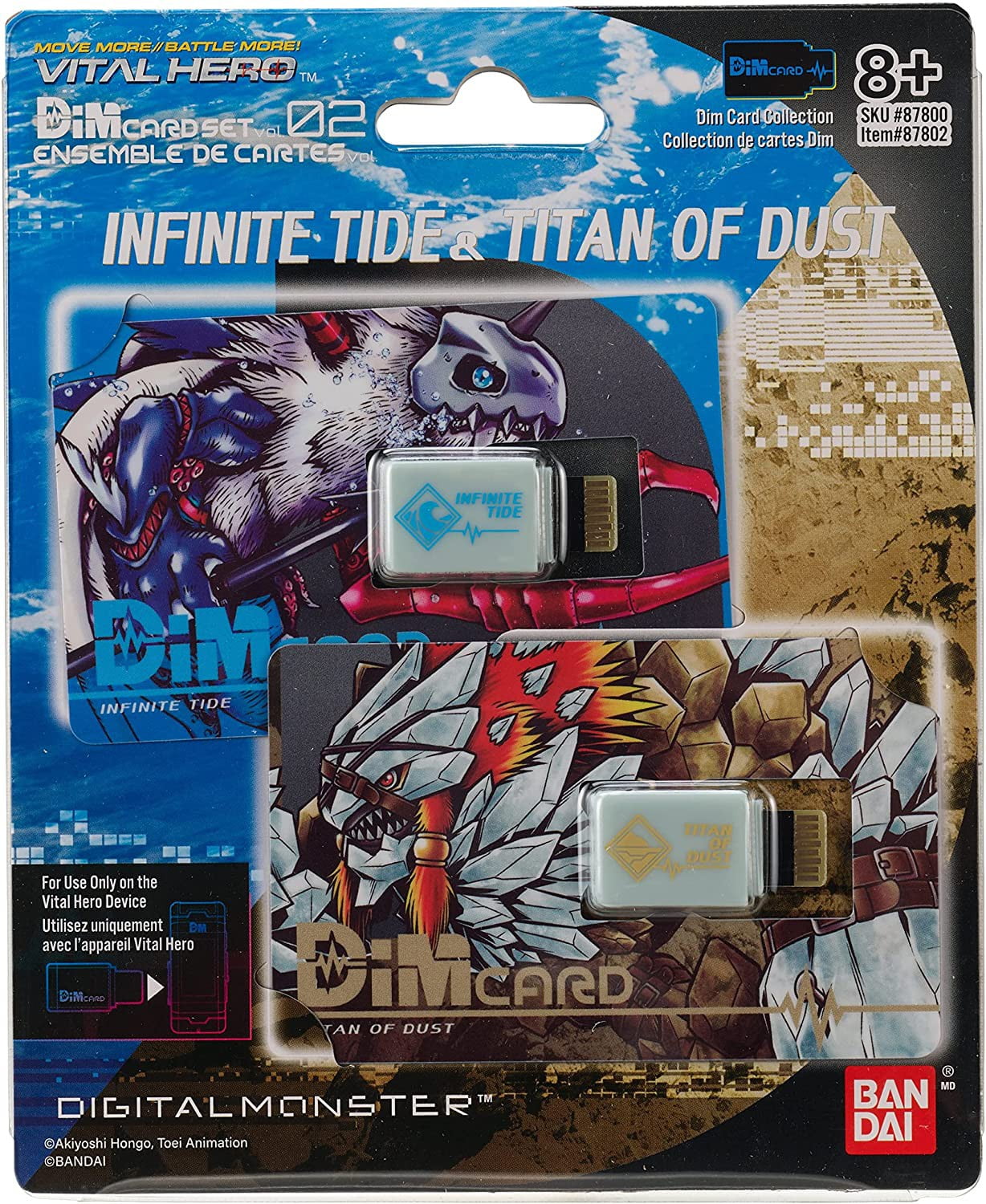 Digimon Vital Hero Infinite Tide & Titan of Dust DIM Card Set 2Pack