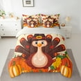 thumbnail image 2 of Castle Fairy Turkey Pumpkin 7 Pieces Bedding Comforter Set for Children Teens Women Men,Thanksgiving Day Full Bedding Set Lightweight,Autumn Fall Harvest Fitted Sheet Flat Sheet, 2 of 8