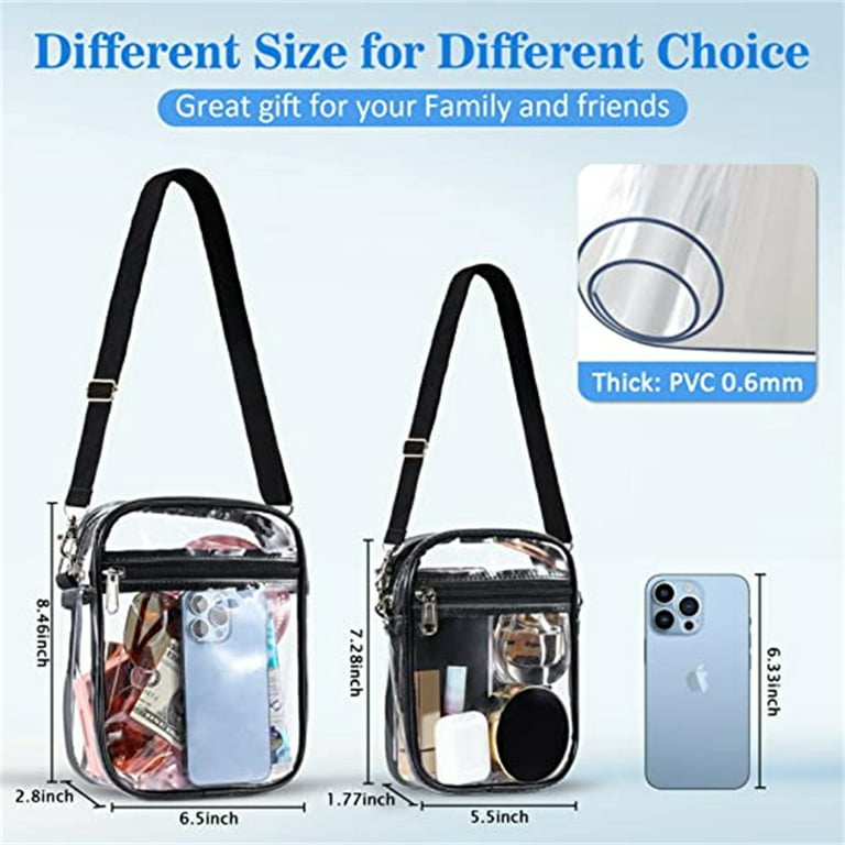  Clear Purse Bag Stadium Approved,7.8x5.9x1.8 Inch transparent  Sling Crossbody Bag For Women,Concerts Sports Events Festivals Prom Party  Present : Generic: Sports & Outdoors
