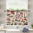 thumbnail image 6 of FREEAMG 36 Inch Length Kitchen Curtains Tattoo Print 2 Panels Half Window Sheer Curtains Rod Pocket Farmhouse Short Drapes for Bathroom Cafe Basement, 6 of 7