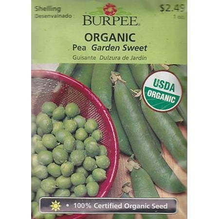- 67301 Organic Pea Garden Sweet Seed Packet, 70 Days Till Harvest By Burpee