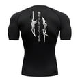 thumbnail image 2 of Animated Compression T Shirt Dagger Print for Men Athletic Quick Dry Tops Rash Guard Gym Workout Running Baselayers Undershirts 1black S, 2 of 5