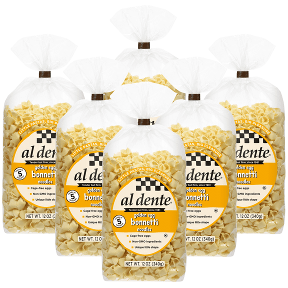 Al Dente Egg Bonnetti Pasta, 12-Ounce Bags (Pack of 6)