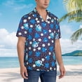 thumbnail image 4 of Fleur De Lis Mens Hawaiian Shirt Short Sleeve Casual Button Up Tropical Summer Beach Shirt, 4 of 9
