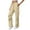 Khaki&02#1126B, variant on Garbnen Womens' Cargo Pants Drawstring Baggy Womens Wide Leg Pant Spring Fleece Womens Joggers with Multiple Pockets