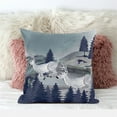 thumbnail image 4 of Amrita Sen Designs  16 x 16 in. Running Reindeer Broadcloth Indoor & Outdoor Zippered Pillow - Grey & Blue, 4 of 4