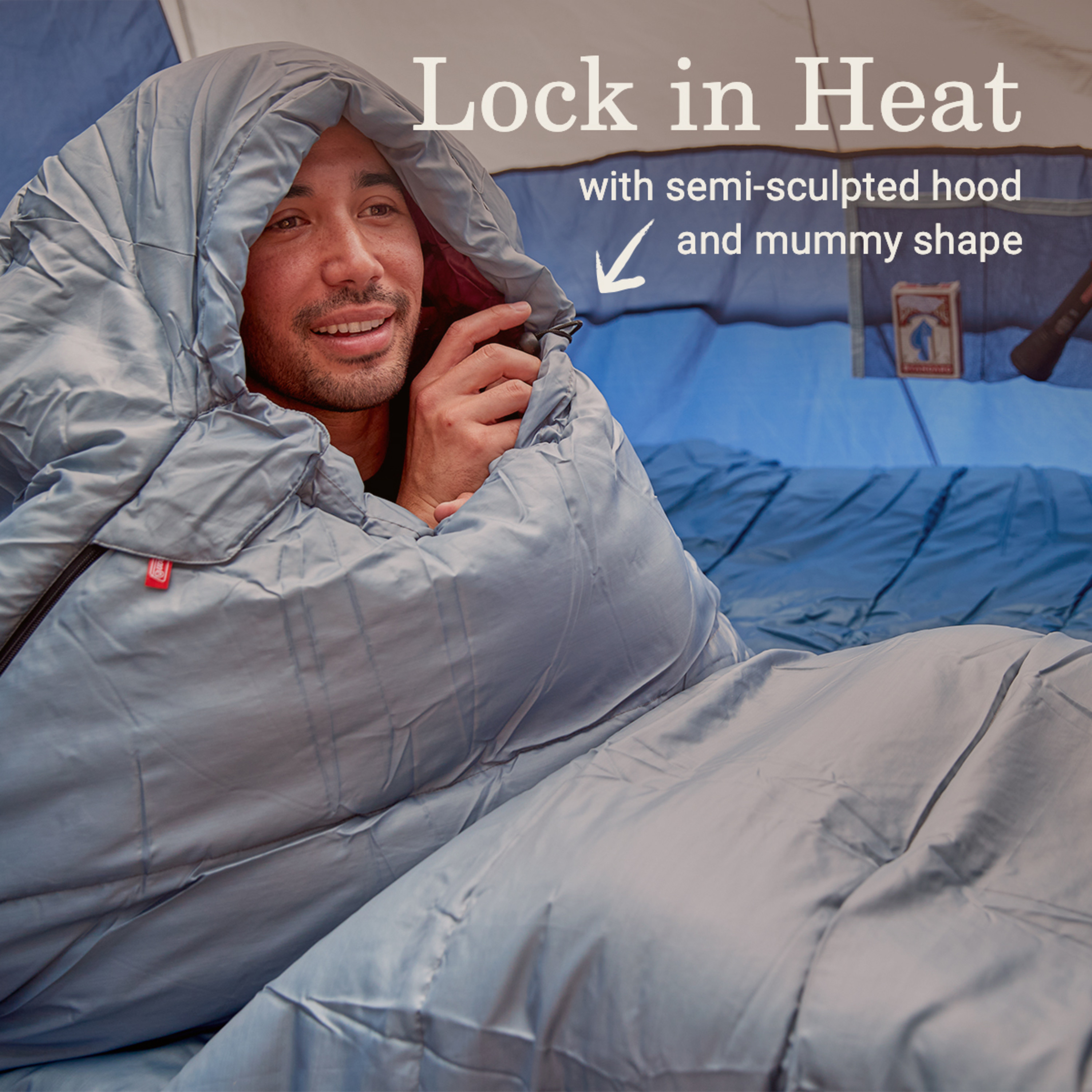 Coleman Tidelands 50-Degree Warm Weather Mummy Big and Tall Sleeping Bag, Gray - image 3 of 7