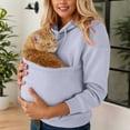 thumbnail image 2 of Fiaer Pet Pouch Hoodies for Women Dog Pocket Sweatshirts Pet Carrier Hooded Pullover Animal Holder Plus Size Long Sleeve Tops Grey S, 2 of 9
