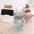 thumbnail image 4 of Stationery set Desk Pencil Pen Holder Desktop Stationary Organizer With Three Compartment Supply Storage Box Art Supply Storage Organizer Hollow Design For Desk Or Vanity Table, 4 of 9