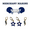grey mini enamel bolts and navy statement open starboys, variant on Merchant Marine Academy Spirit Stack grey mini enamel bolts and navy statement open starboys