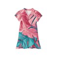 thumbnail image 5 of CCRFTGI Girls Dresses Polo Dress Size 10-12 Short Sleeve School Uniform Casual Hawaiian Tropic Pleated Flare Skater Polo Dresses Summer Button Collared Picque Polo Dress Watermelon Red 7-8 Years, 5 of 5