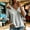 Gray plus size v neck tops a1, variant on Women Plus Size Summer Fall V Neck 3/4 Sleeve Cold Shoulder Tops Casual Pullover Blouses Loose Fit Basic Tees for Vacation Beach Outfits, Light Blue XL