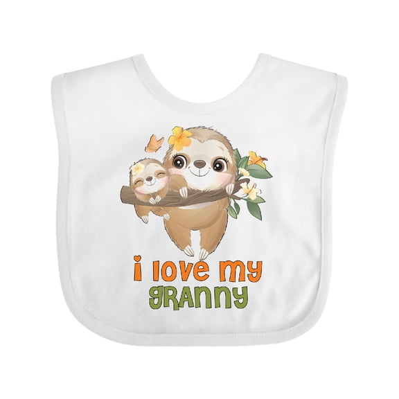 Inktastic Sloth I Love My Granny Boys or Girls Baby Bib
