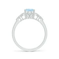 thumbnail image 2 of ANGARA Natural Vintage Style Oval 1 ct Aquamarine Ring with Diamonds in 14K White Gold for Women (Size-8x6mm) | March Birthstone, Anniversary, Jewelry Gift for Women | Natural Aquamarine Ring, 2 of 9