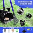 thumbnail image 3 of AUTOWT Blue Dog Pooper Scooper, Stainless Steel Rake Kit with 20 Poop Bags and Adjustable Long Handles, 3 of 7