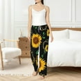 thumbnail image 4 of Cauagu Sunflowers3 Pajama Pants for Women Loose Fit Wide Leg Trouser Pants Casual Elastic Waist Drawstring Lounge Pants, 4 of 5