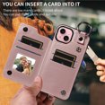 thumbnail image 4 of iPhone 15 Case ,Card Slots Leather Wrist Strap Phone Cover for iPhone 15, 4 of 5