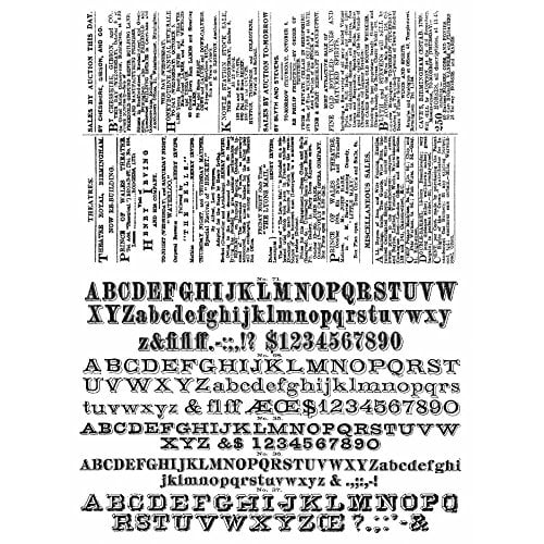 Tim Holtz Cling Stamps 7"X8.5"-Newsprint & Type - CMS-266