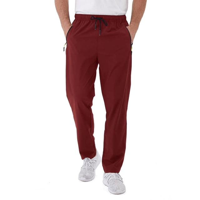 Pantalones deportivos Rapoo para hombre, color rojo vino, 3XL