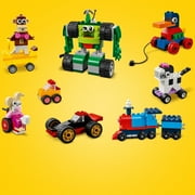 LEGO Classic Bricks and Wheels Kit 11014, Play and Create Your Own Version of LEGO Masters, Includes a Toy Car, Train, Bus, Robot, Skateboarding Zebra, Race Car, Bunny in a Wheelchair, and More
