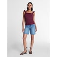 thumbnail image 3 of Time and Tru Women's Smocked Cotton Tank Top with Ruffle Straps, Sizes XS-XXXL, 3 of 6