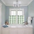 thumbnail image 3 of Sage Green Buffalo Plaid Kitchen Curtains Small Short 39 Inch Length, Green White Checkered Farmhouse Grommet Bedroom Living Room Curtains, Light Filtering Cafe Curtain Drapes 2 Panels Set 55''x39'', 3 of 9