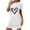 White, variant on Women's Plus Size Heart Print Short Sleeve Sleep Dress | Round Neck Polyester Spandex Loungewear S-2XL Comfortable Summer Pajamas