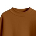 thumbnail image 5 of FASHOFT Crew Neck Sweatshirt For Women Oversized Long Sleeve Solid Comfy Pullover Basic Hoodie Fall Outfits Brown XXL, 5 of 6