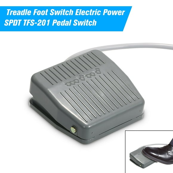 TFixolTreadle Foot Switch Electric Power SPDT TFS-201 Pedal Switch DC5-48V / AC24-250V 10A Momentary Control NO/NC Latching Reset Switch