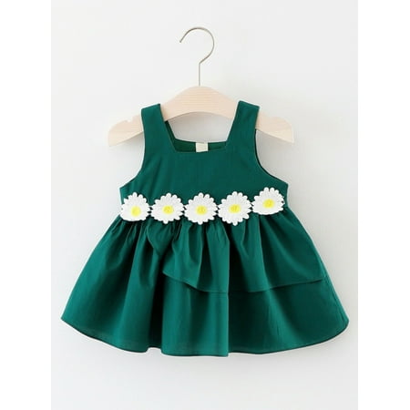

Hirigin Kid Baby Girls Sleeveless Dress Lace Floral Tulle Party Wedding Dress