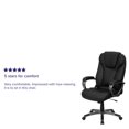 thumbnail image 2 of High Back Black Leather Executive Swivel Office Chair with Titanium Nylon Base and Arms, 2 of 9