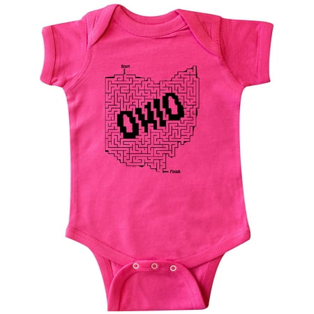 

Inktastic Ohio Maze Puzzle Gift Baby Boy or Baby Girl Bodysuit