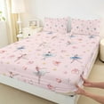 thumbnail image 3 of Feelyou Kawaii Ballet Dance Bed Sheets for Kids, Fairy Tale Princess King Sheets, Cute Dreamy Cartoon Sheet Set, Luxury Bedroom Decor, 4-Piece, 3 of 7