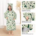 thumbnail image 3 of FORMRS Wearable Blanket Hoodie with Sleeves for Kids Cozy Flannel Sweatshirt, Green Triangles Pattern, 3 of 7