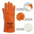 thumbnail image 2 of ANDANDA Leather Forge Welding Gloves, 13" Fire/Heat Resistant Gloves, Premium Split Leather, Aramid Stitching, Welding Gloves Provides Flames, Sparks and Welding Spatter Protection, Large/1 pair, 2 of 5
