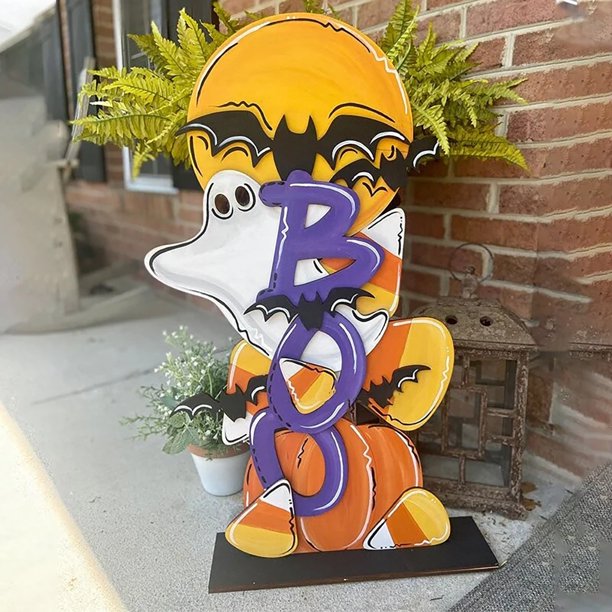 Halloween Snacks Table Decorations Handicrafts Decorations And Door Decorations Wood Decorationdivertida decoración de Halloween, decoración de día festivo