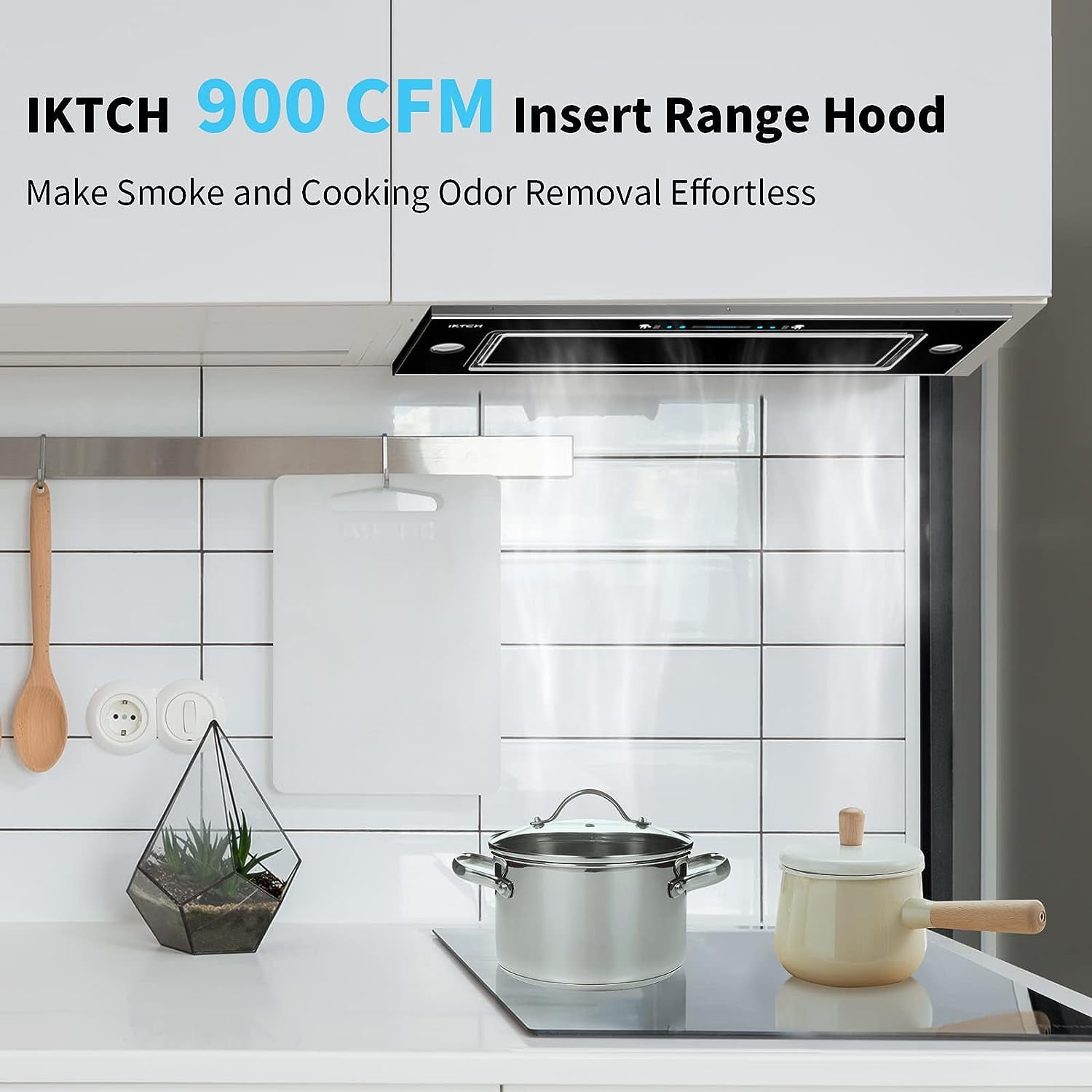 IKTCH IKB01-36B New 30in Range Hood Insert 900 CFM Ducted White Stainless Steel