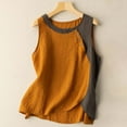 thumbnail image 2 of Kovlvoll Womens Tank Tops Cotton Linen Crew Neck Sleeveless T-Shirts Summer Loose Casual Comfy Shirt Tanks, 2 of 7