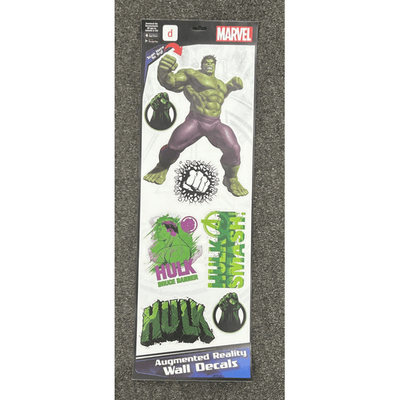 Marvel Hulk Augmented Reality Decals Peel & Stick 7 Vinyl Stickers