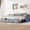 Gray, variant on Noble House Twin XL to King Extendable Daybed with LED Light and Storage Drawers, Linen Upholstered, Gray