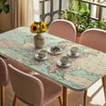 thumbnail image 3 of Vintage Map Table Cloths for 3 Foot Rectangle Tables, Western Retro Art Maps Patio Waterproof Elastic Fitted Tablecloths, Washable Rectangular Table Cover for Camping, 3 of 8