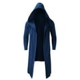 thumbnail image 3 of outfmvch cardigan for men jacket dark style long cardigan cloak coat hooded sweater womens tops blue, 3 of 9