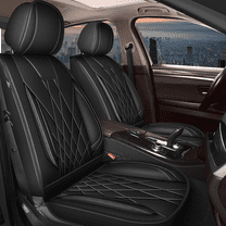 AOMSAZTO Full Set Car Seat Covers Fit fo Nissan Rogue 2014-2025 Faux Leather Seat Cover Cushion Protector Waterproof 2 Rows 5 Seats Seat(BLACK)