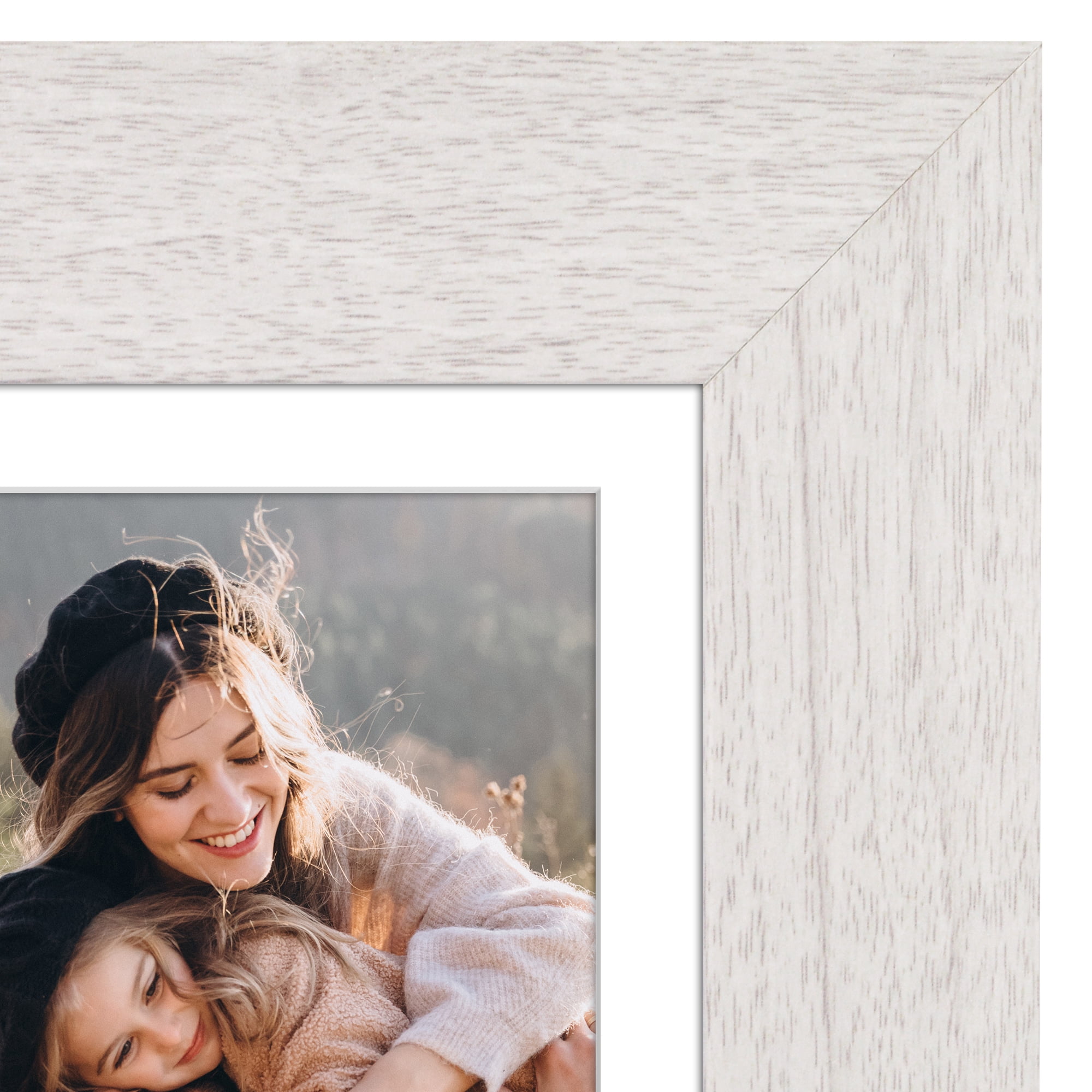 Americanflat 5x7 Picture Frame with Shatter-Resistant Glass with 4x6 Mat Display Photo Hudson Wide - White