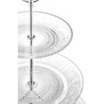 thumbnail image 4 of Royalty Art 3-Tiered Serving Stand (Glass) Beautiful, Elegant Dishware Serve Snacks, Appetizers, Cakes, Candies Durable, Reusable Party or Holiday Hosting (SILVER), 4 of 4