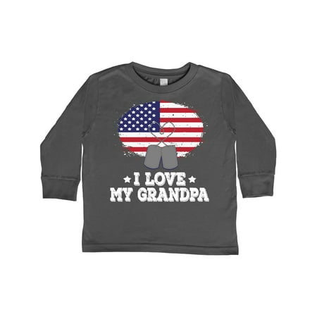 

Inktastic I Love My Grandpa Military Grandson Gift Toddler Boy or Toddler Girl Long Sleeve T-Shirt