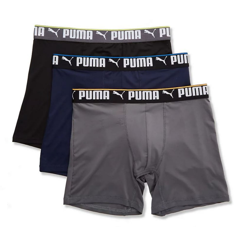 PUMA PUMA MEN'S BIG & TALL 5115 BLUE GREY 3XL PACK 3 BOXER BRIEF UNDERWEAR X3 Walmart