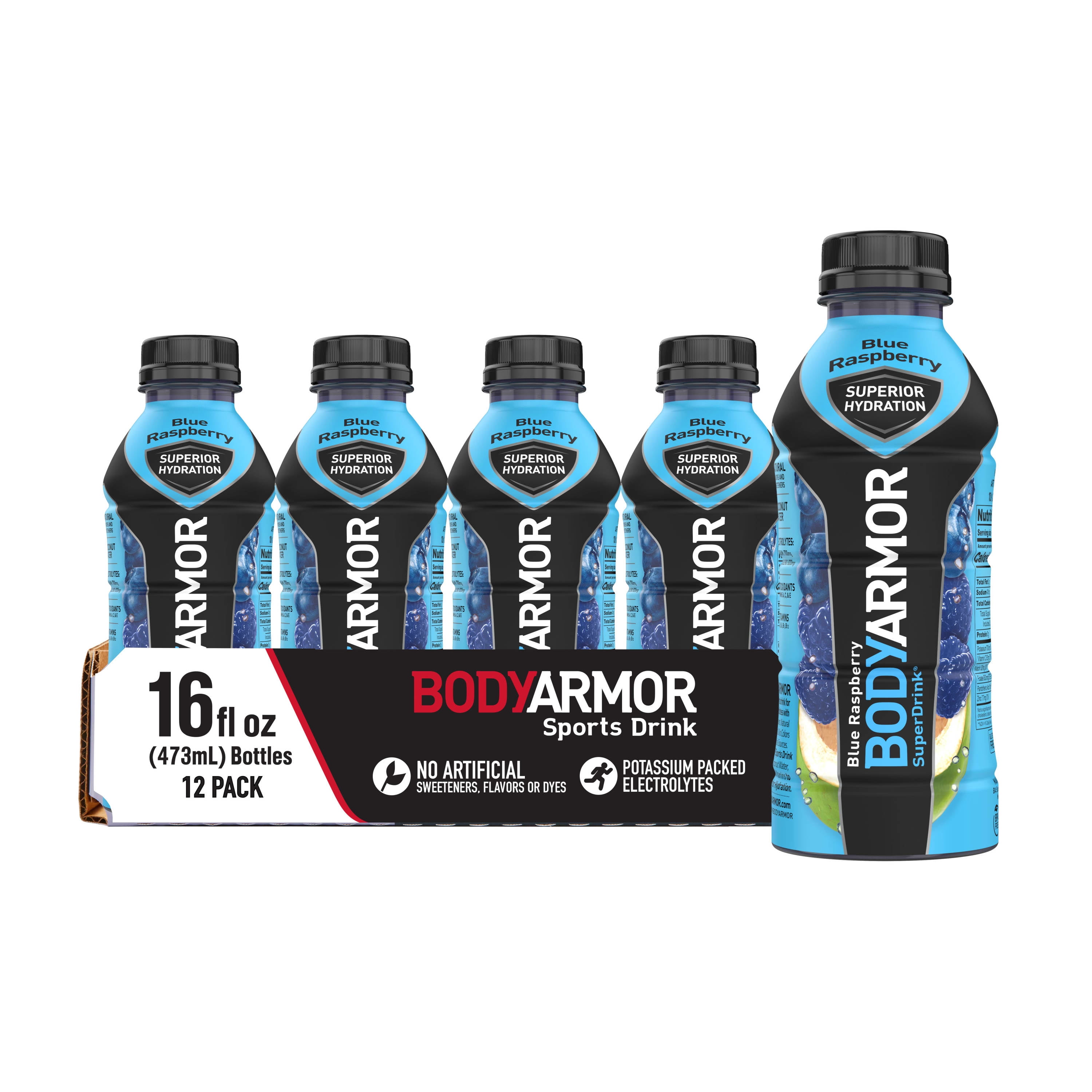BODYARMOR Sports Drink Blue Raspberry 16oz, 12ct