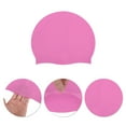 thumbnail image 3 of Unique Bargains 1 Pc Silicone Waterproof Non-slip Swim Cap Pink Purple, 3 of 5